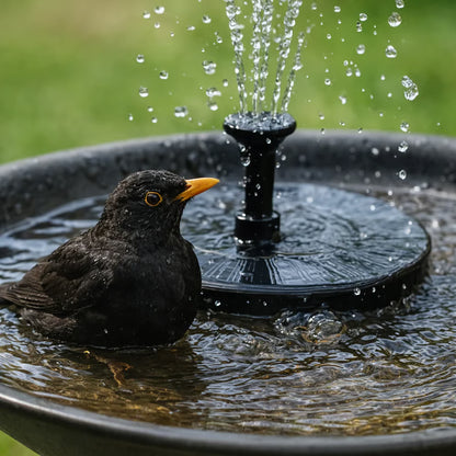 Solar Bird Bath Fountain with 6 Nozzles