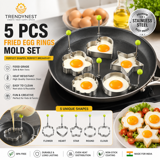 5 Counts Set Fried Egg Rings Molds - Multifunctional Breakfast Tool