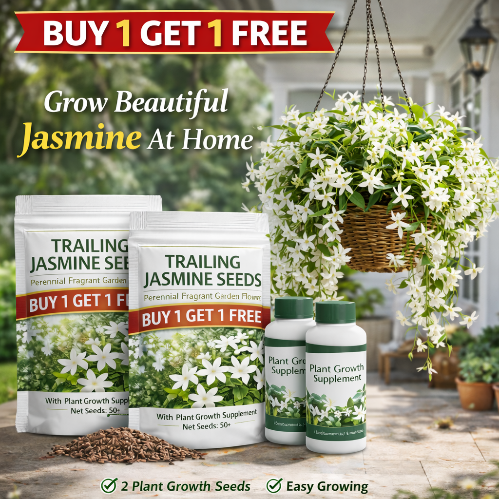 🌱BUY 1 GET 1 FREE  Trailing Jasmine Seeds With Plant Growth Supplement