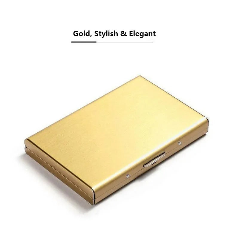 RFID Blocking Stainless Steel Card Holder, Slim Portable Anti‑Theft Metal Credit Card Case