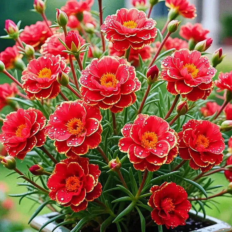 Golden Lace Portulaca Brilliant Double Blooms for Effortless Summer Color