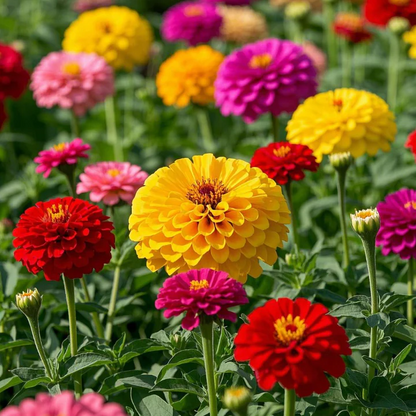 Double Zinnia Mixed Color Seeds 🌱BUY 1 GET 1 FREE 🌸 With Plant Growth Supplement
