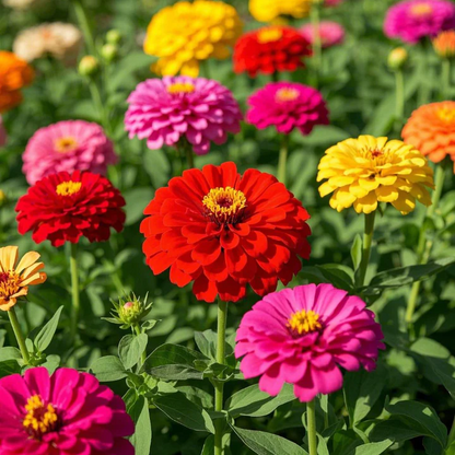 Double Zinnia Mixed Color Seeds 🌱BUY 1 GET 1 FREE 🌸 With Plant Growth Supplement