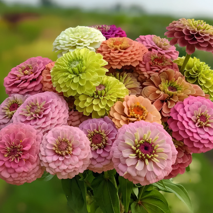 Double Zinnia Mixed Color Seeds 🌱BUY 1 GET 1 FREE 🌸 With Plant Growth Supplement