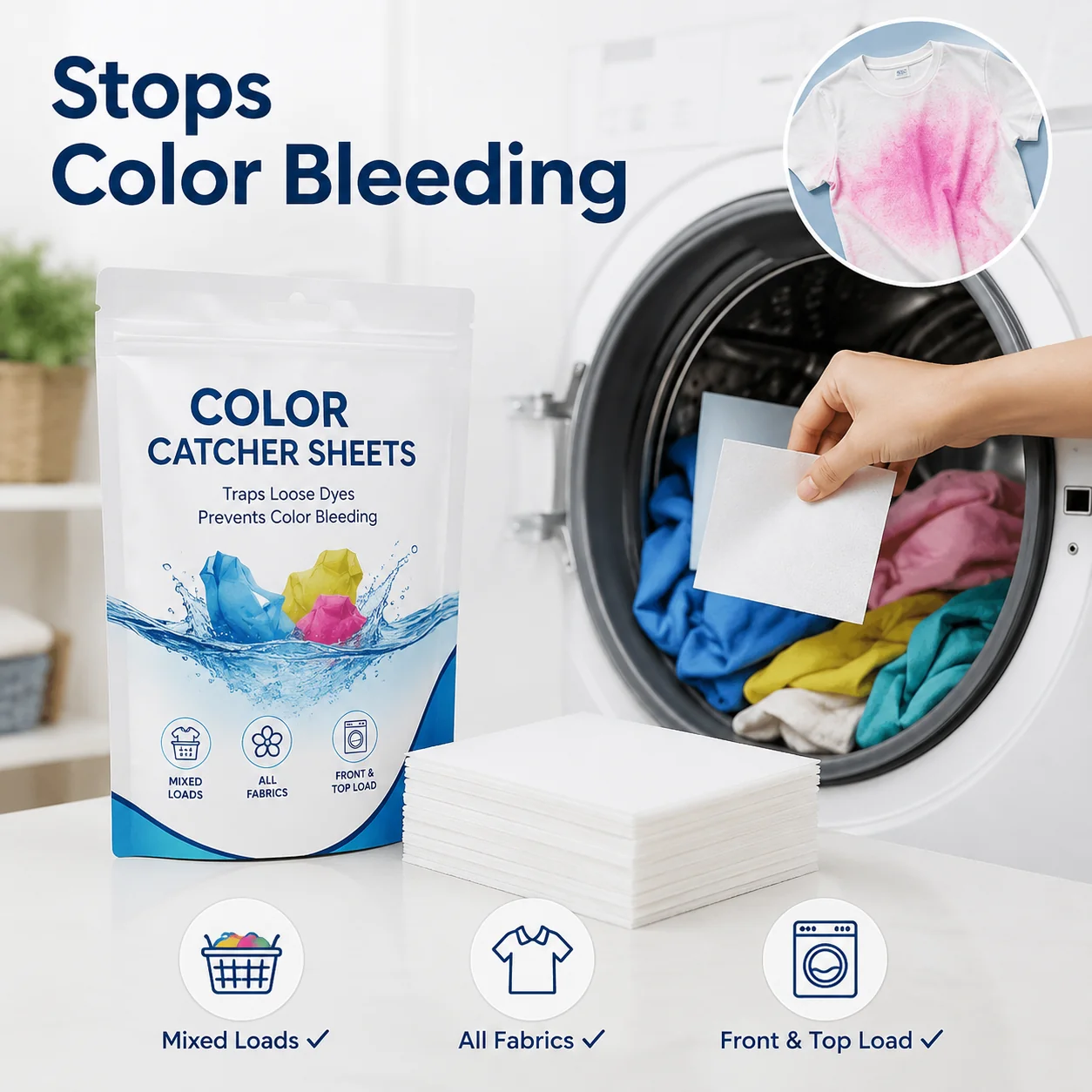 Dirt & Color Catcher Laundry Sheets – 50 Sheets