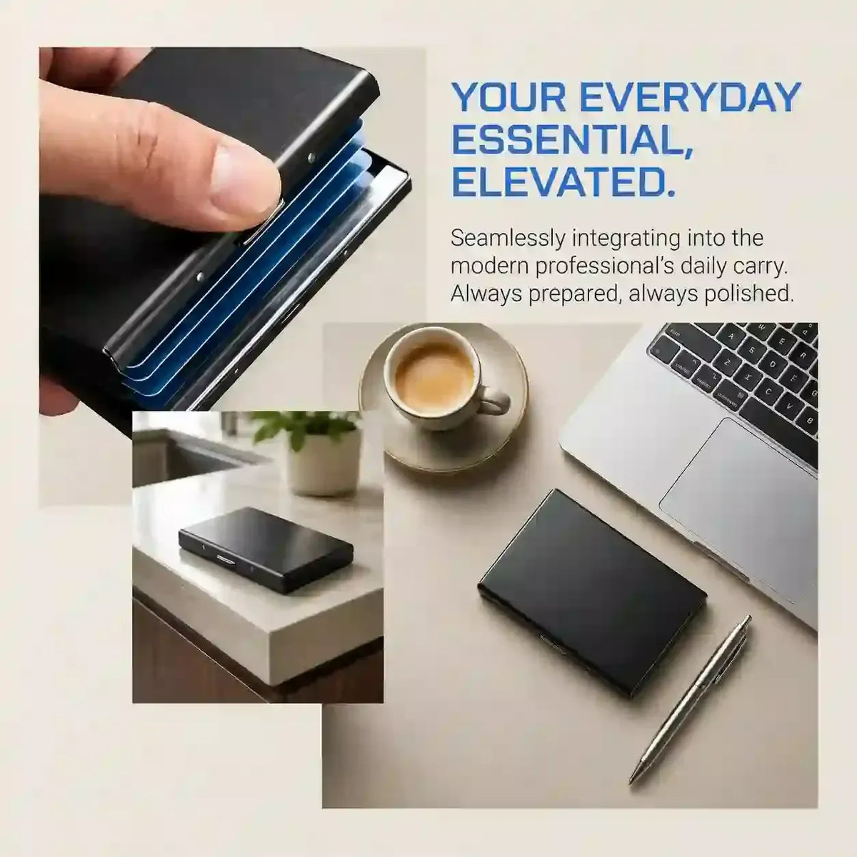 RFID Blocking Stainless Steel Card Holder, Slim Portable Anti‑Theft Metal Credit Card Case