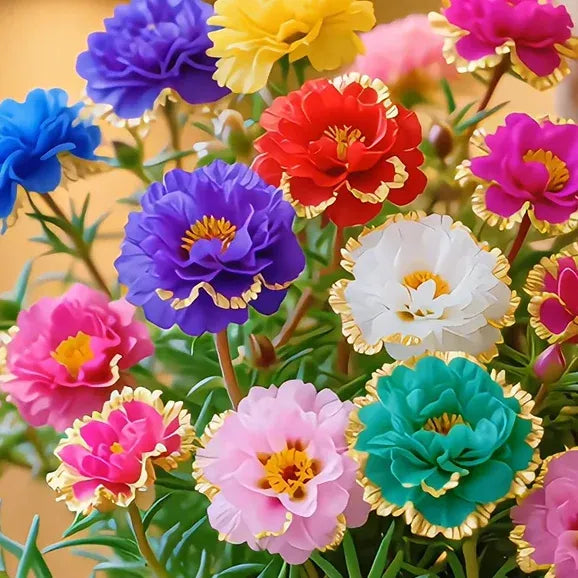Golden Lace Portulaca Brilliant Double Blooms for Effortless Summer Color