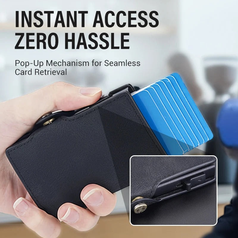 Pop-Up Card Holder – Anti-Degaussing Technology, RFID Blocking & Compact Design 📦