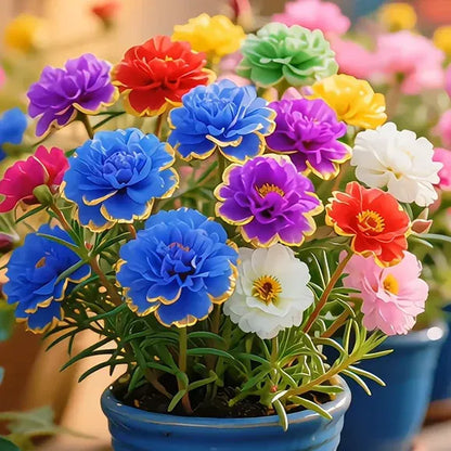 Golden Lace Portulaca Brilliant Double Blooms for Effortless Summer Color