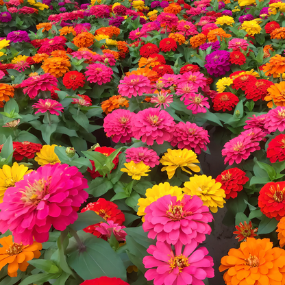 Double Zinnia Mixed Color Seeds 🌱BUY 1 GET 1 FREE 🌸 With Plant Growth Supplement