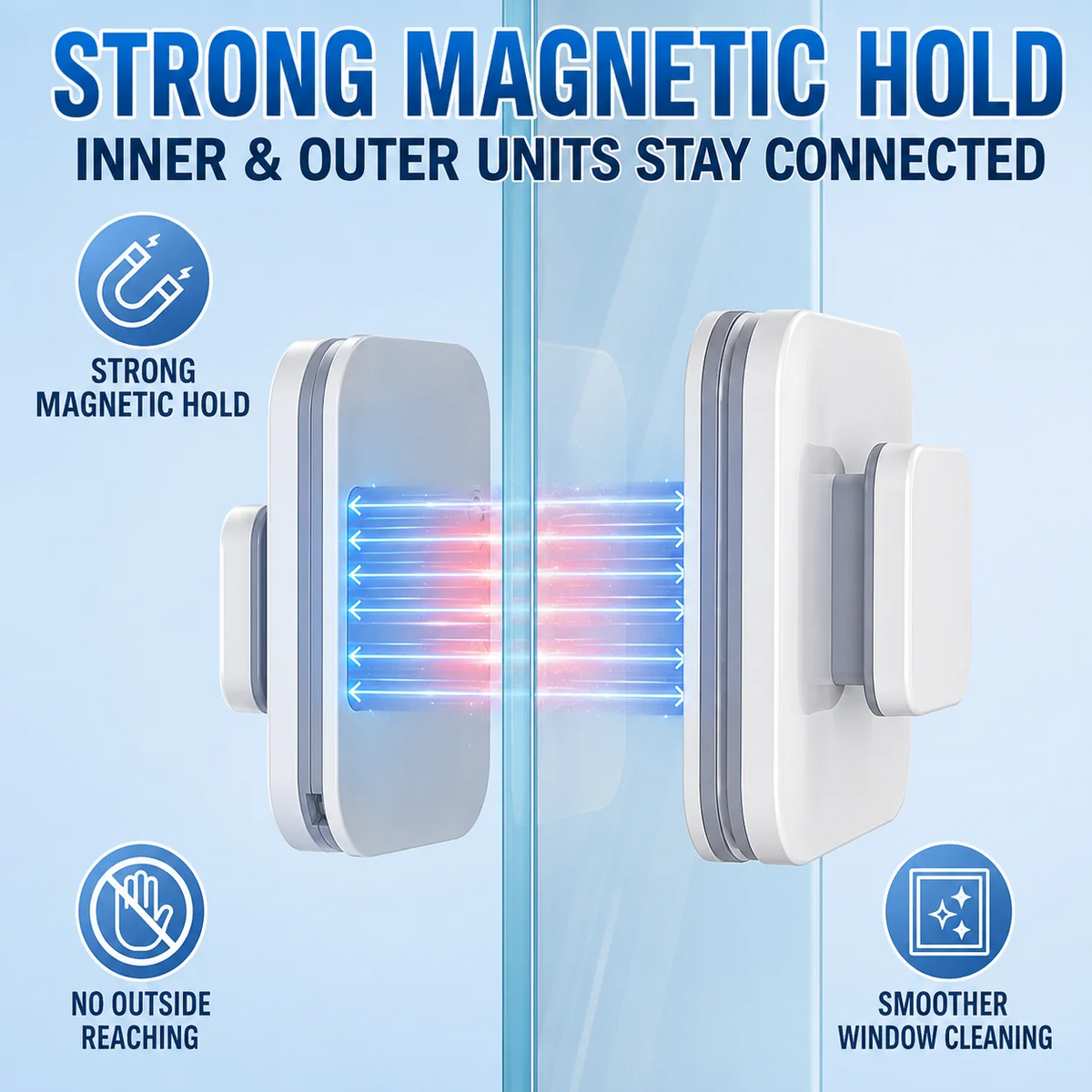 6‑in‑1 Magnetic Glass Cleaner