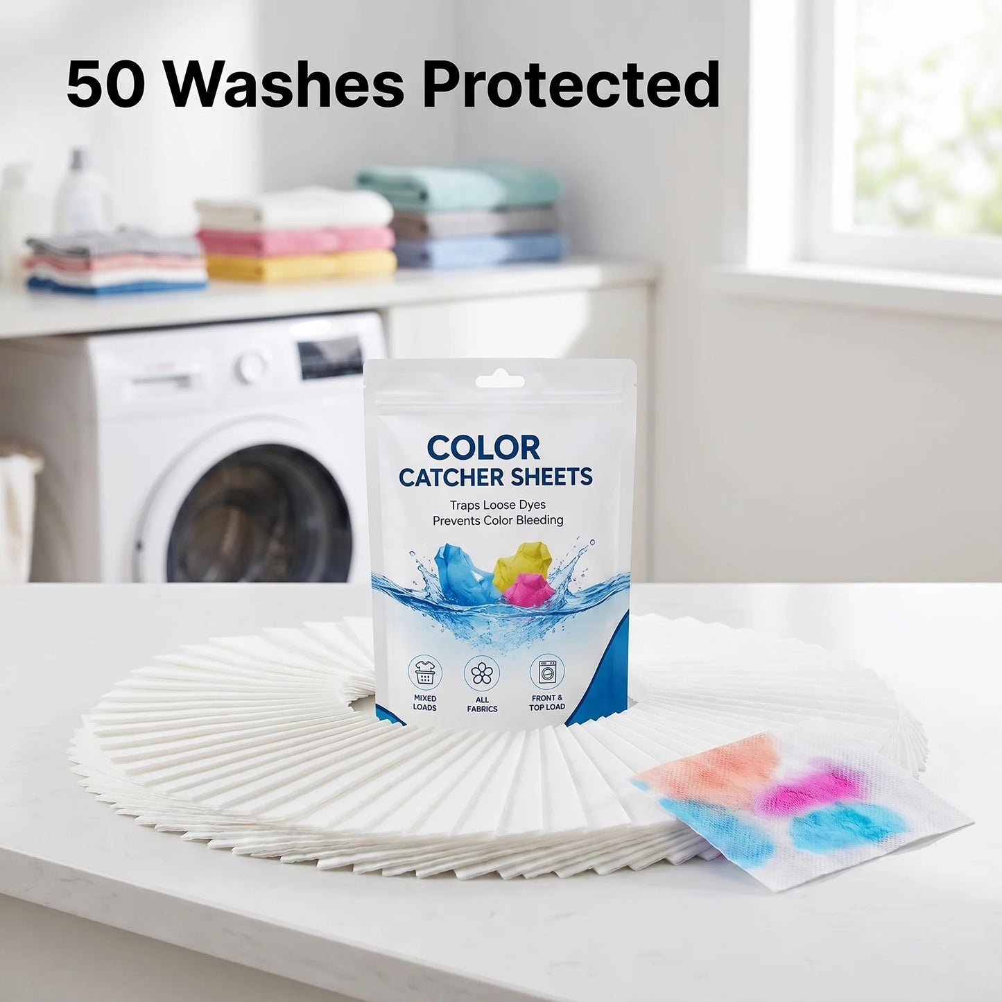 Dirt & Color Catcher Laundry Sheets – 50 Sheets