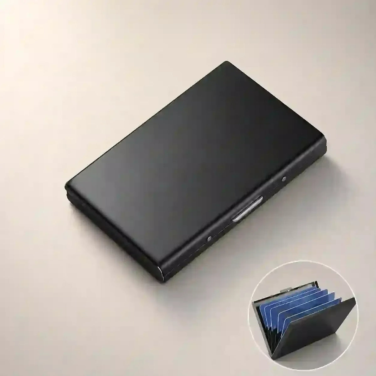 RFID Blocking Stainless Steel Card Holder, Slim Portable Anti‑Theft Metal Credit Card Case