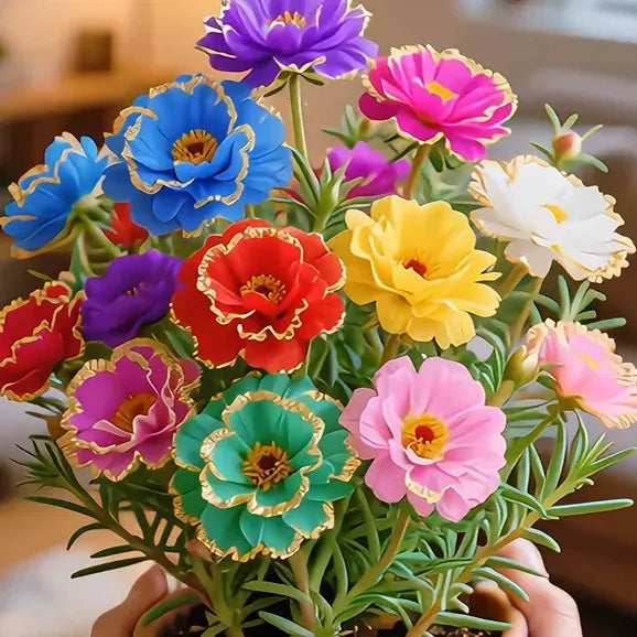 Golden Lace Portulaca Brilliant Double Blooms for Effortless Summer Color
