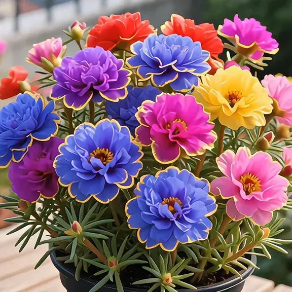 Golden Lace Portulaca Brilliant Double Blooms for Effortless Summer Color