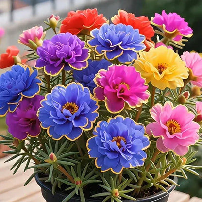 Golden Lace Portulaca Brilliant Double Blooms for Effortless Summer Color